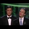 Stephen Colbert and Jon Stewart at the Emmys.