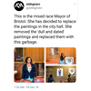 Britbongistan? New Negro Mayor of Bristol Orders The Removal of "Dull and Dated" Classic Artwork Hanging in City Hall and Orders Them Replaced With This African Garbage.