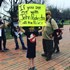 Seen at the PizzaGate protest in DC, Washington. This kid knows what's up