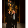 Just a picture of Marina Abramovi and Jacob Rothschild standing in front of the painting named Satan Summoning his Legions